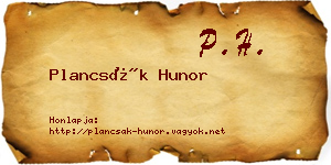 Plancsák Hunor névjegykártya